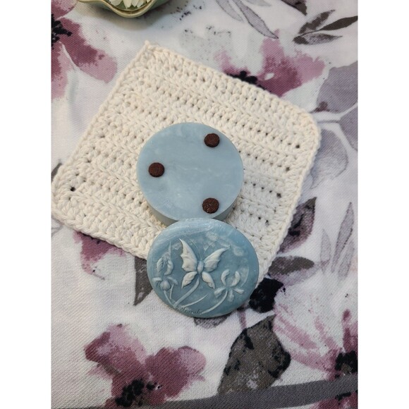 Butterfly Floral Blue Soapstone Trinket Dish Signed R Nemith Ring Holder - Picture 7 of 8